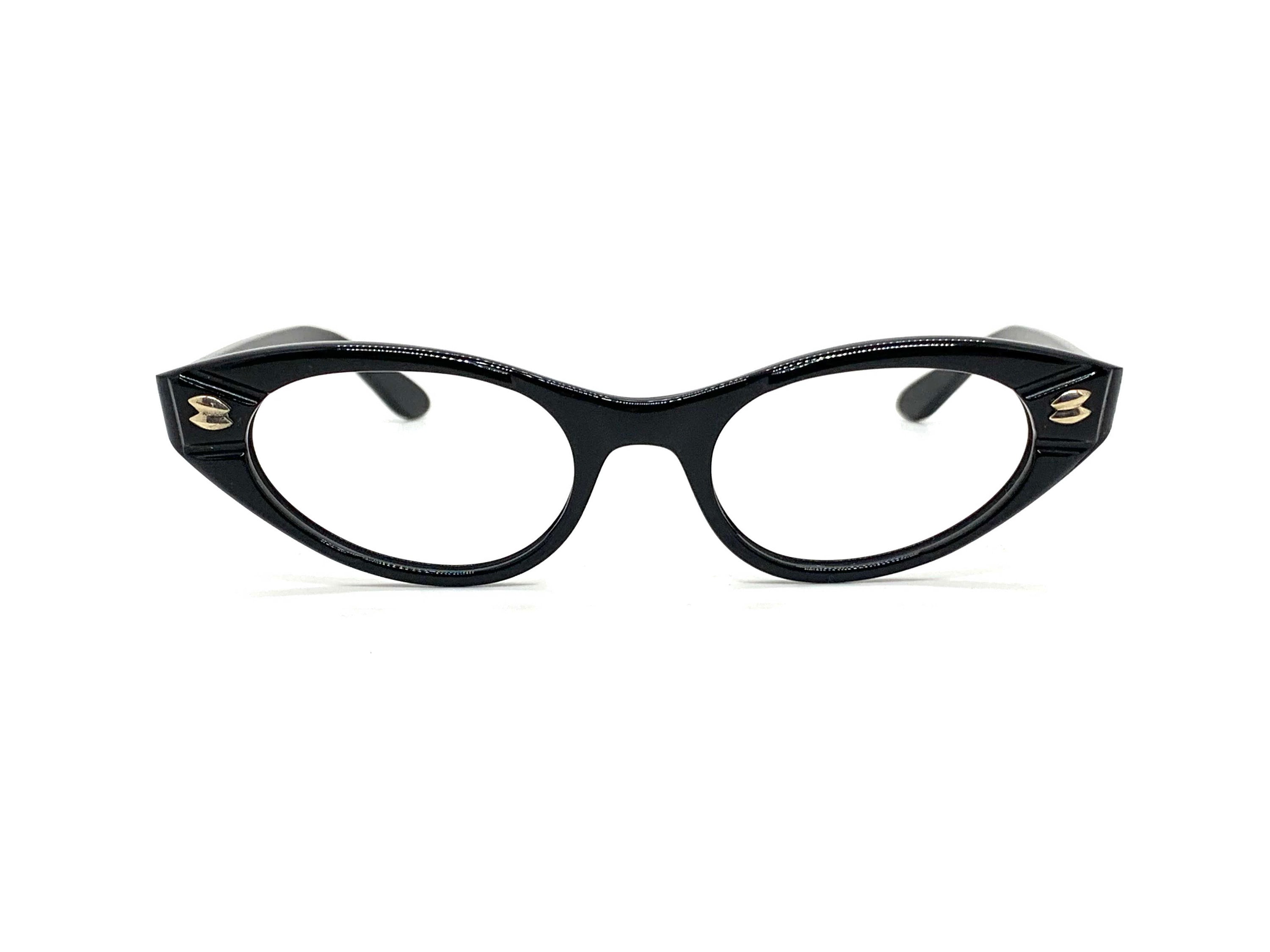 Vintage 50s Black Cat Eye Glasses Frame Amazon.com: Black Cat Eye Glasses - Clear Lense : Clothing  main image 2