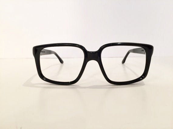 60s Black Horn Rim Eyeglass Frames | NOS | New Ol… - image 1