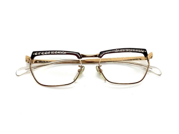 Unworn 50s Cat Eye Eyeglass Frames | 60s Rhinesto… - image 4