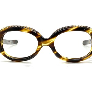 60s Round Eyeglasses | New Old Stock | Vintage Round Glasses with Rhinestones | Round Bejeweled Eyeglass Frames | NOS | Vintage Sunglasses