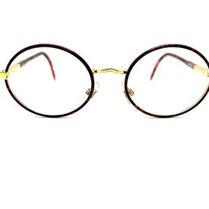 Vintage 80s Eyeglass Frames | New Old Stock | Tortoise & Gold Oval Glasses Frames | 70s Fiorucci Eyeglass es | Round Sunglasses Eyeglasses