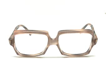 Unworn 70s Eyeglass Frames | New Old Stock | Vintage Pink & Lavender Rectangular Eyeglasses | Translucent Eyeglasses | Square Sunglasses