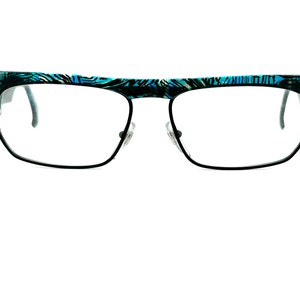 90s Square Eyeglasses | New Old Stock | Alain Mikli Mod 648 744 | Vintage Glasses Frames | Alain Mikli Eyewear | Light Blue Eyeglass Frames