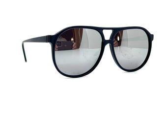 Vintage 80s Sunglasses | New Old Stock | Oleg Cassini | Large Aviator Sunglasses | Mod 90s Sunglasses | Retro Sunglasses | Black Sunglasses