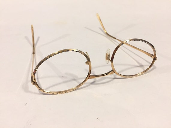 Unused 60s Gold Round Metal Eyeglass Frames | New… - image 10