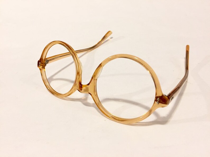 Unused Round Honey Eyeglass Frames New Old Stock Vintage Transparent Round Eyeglasses NOS 70s Glasses Frames Frame France Sunglasses image 5