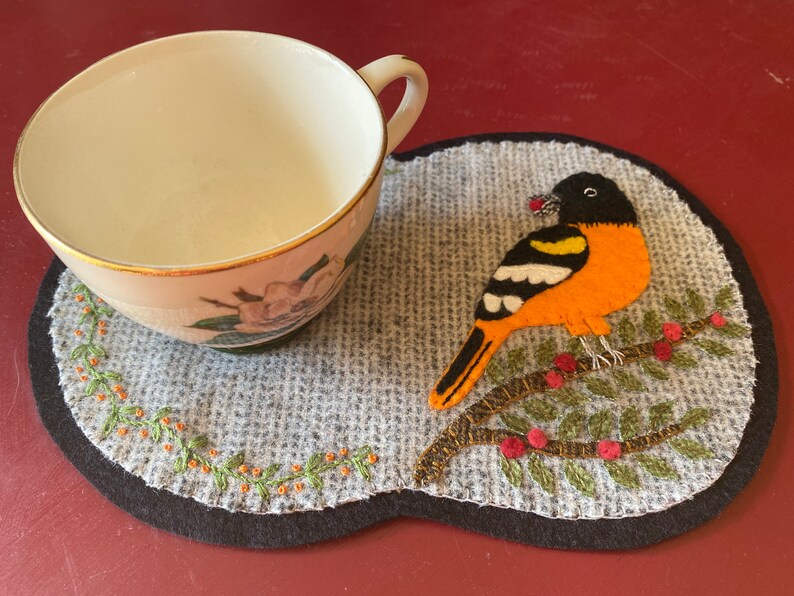 BALTIMORE ORIOLE mug rug kit