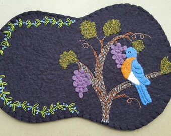 Blue Bird Mug Rug