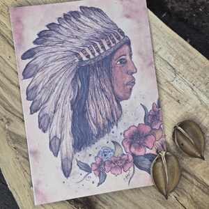 Klappkarte mit Kuvert Urvertrauen -  Postkarte - handgemalt - artprint - Aquarell