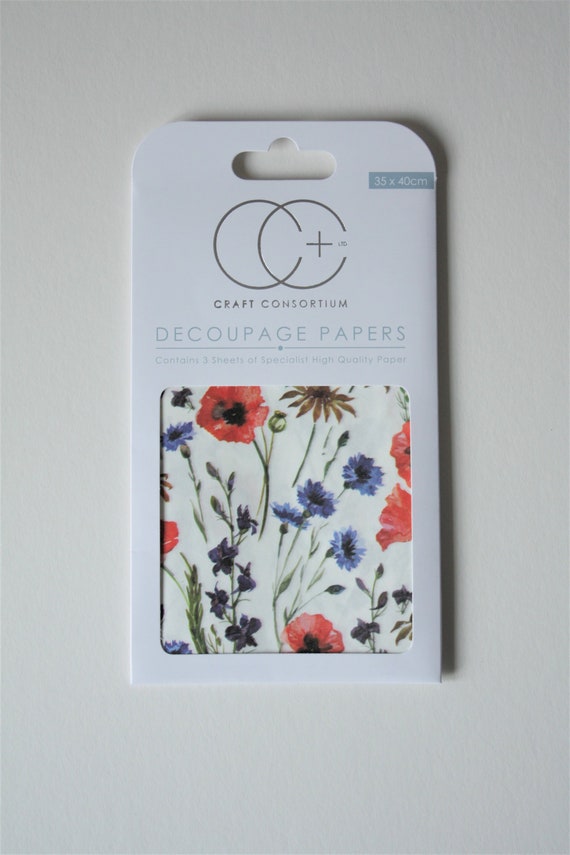 Decoupage-Papier Wildblumen Wiese – 3 Bögen Für Kreative Bastelprojekte