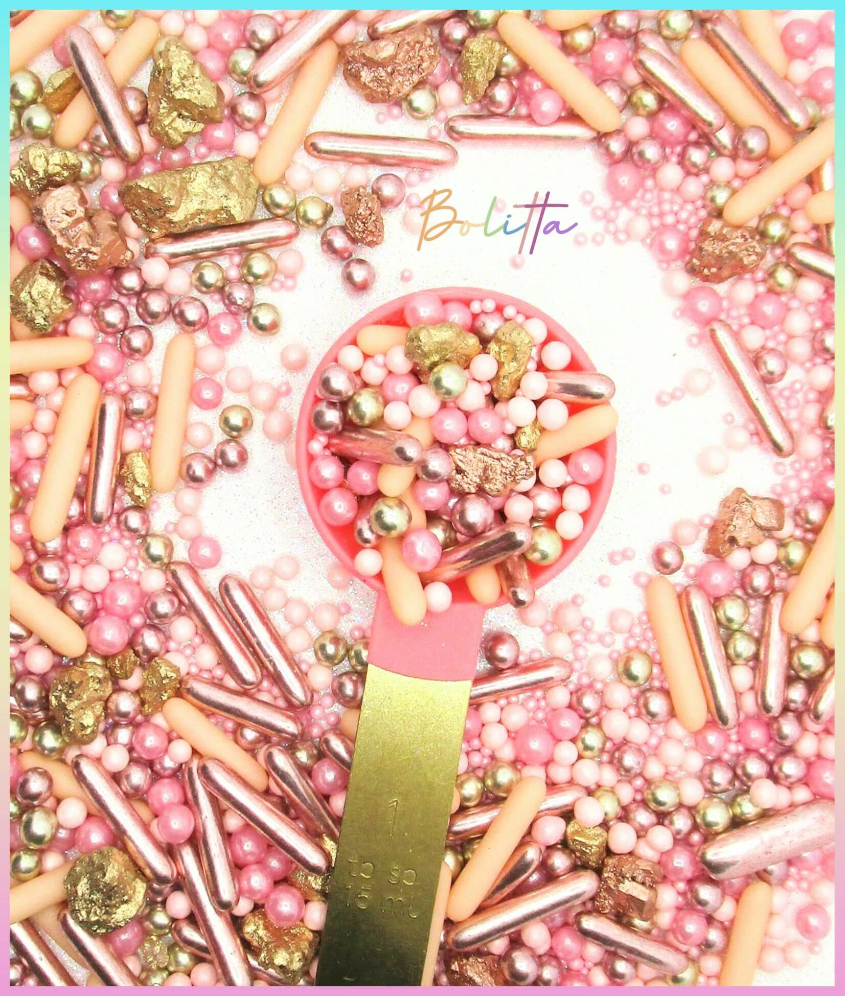 Rose Gold Sprinkles Cake Sprinkles Rosegold edible gold Etsy