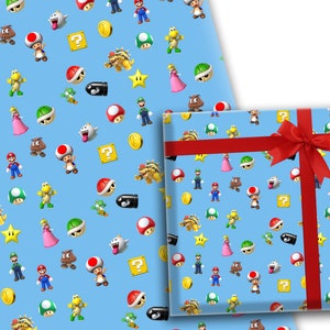 スーパーマリオキャラクターギフトラッピングペーパーゲームプレゼントNintendo Switchビデオ