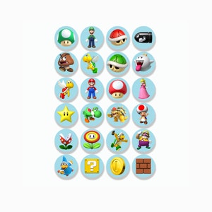 Personalised Super Mario Brothers LARGE GLOSS Party Bag Stickers Sweet Cone