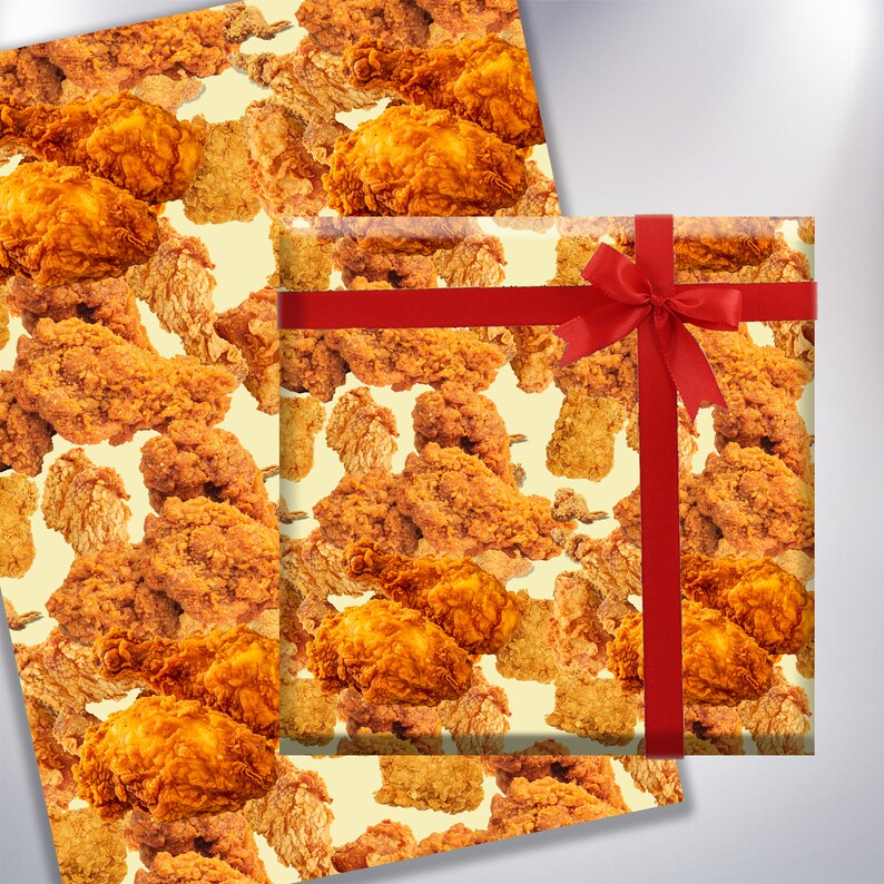 Fried Chicken Wrapping Paper Funny Humour Decorative Exciting Fun Gift
