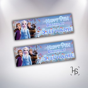 Frozen 2 Design 1 Personalised Birthday Banners 160gsm Paper