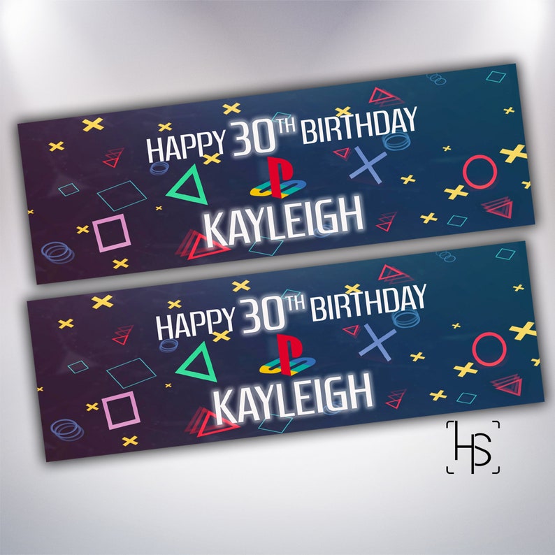 PlayStation Gaming Personalised Birthday Party Banner 160GSM Etsy