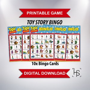 Toy Story Bingo Spiel für Kinder Party Bis zu 10 Spieler Geburtstagsfeier
