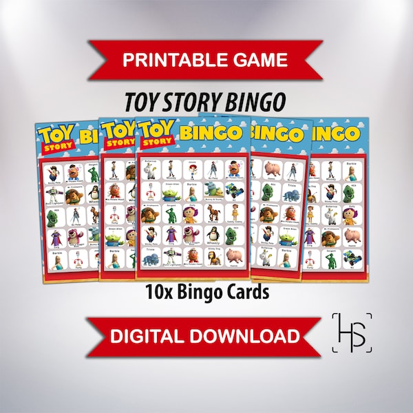 Toy Story Bingo Game for Kids Party Up To 10 Players Birthday Celebration