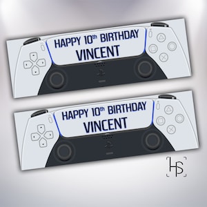 Controller PS5 Banner personalizzato per festa di compleanno Console per PlayStation Gaming Kids Party Ragazzi Ragazze Carta per giocatori