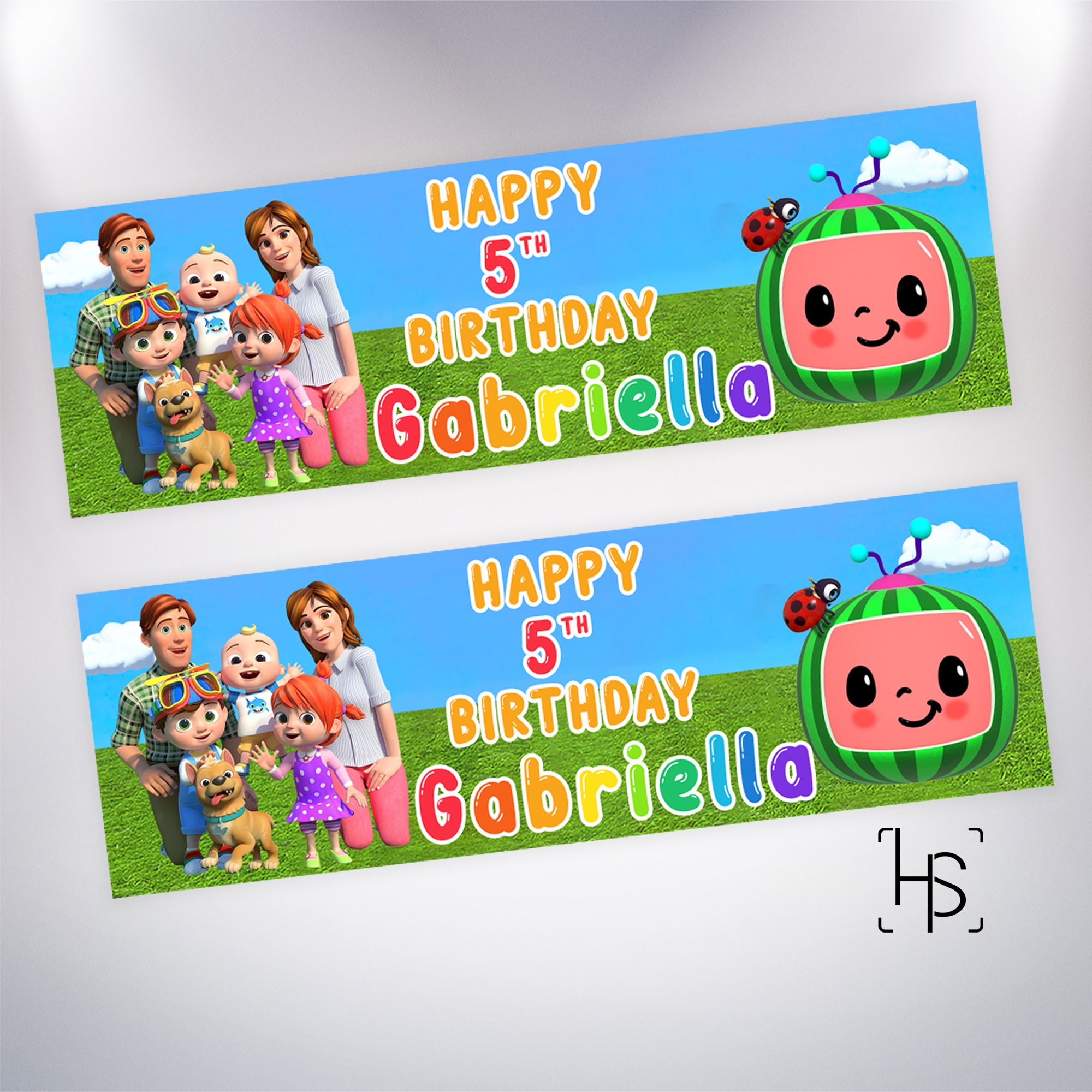 Cocomelon Personalised Birthday Party Banner 160GSM Paper