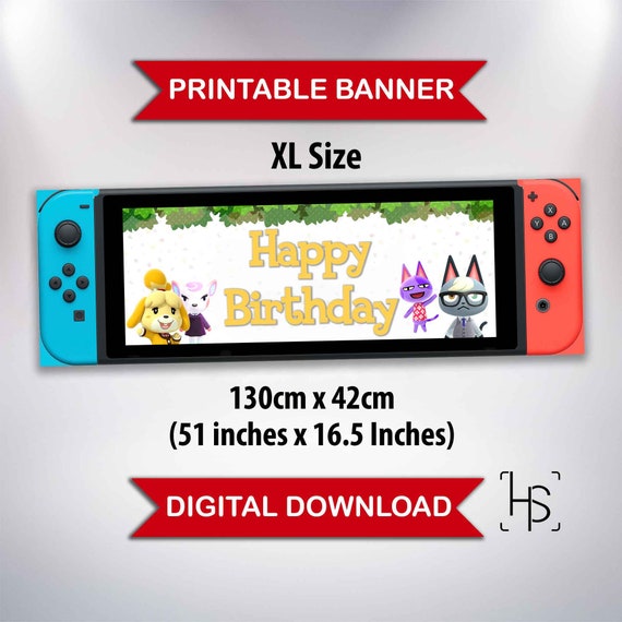 XL Nintendo Switch Animal Crossing Digital Download Banner