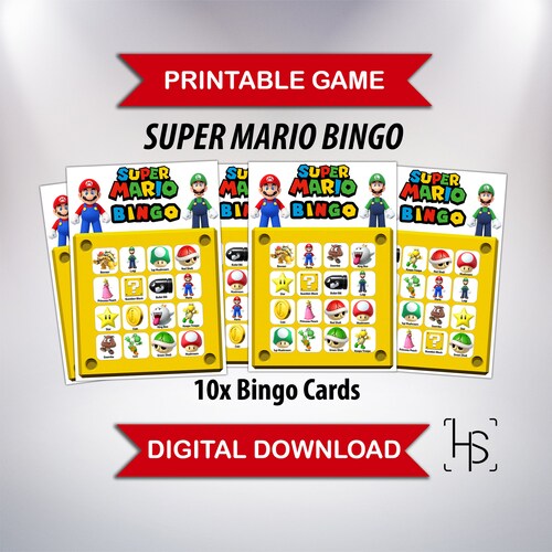 Super Mario Bingo Digital Print Game for Kids Special Birthday - Etsy