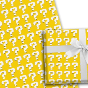 Super Mario Question Block D2 Birthday Gift Wrapping Paper Gaming Present Video