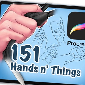 151 Anime Hands n’ Things Procreate Stamps, iPad Procreate Brushes, Digital Art Assistance, Anime or Cartoon, Procreate Lineart, Posing