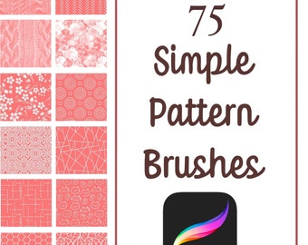 75 Procreate Pattern/Texture Brushes, Digital Art and Design Assistance, Digital Download, Clothes, Patterns