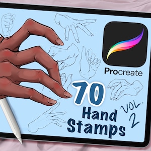 70 Anime Hand Stamps VOL. 2, UPDATED for Procreate, Cartoon Body and Posing, Stamp Brushes, Digital Art Assistance, NSFW