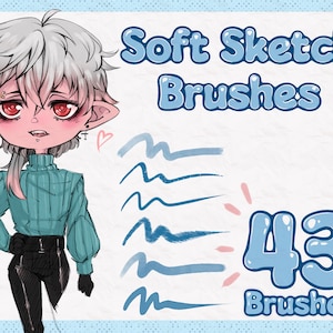 40+ Soft Procreate Lineart Brushes, Markers and Pencils, Digital Art Assistance, Anime Cartoon Manga