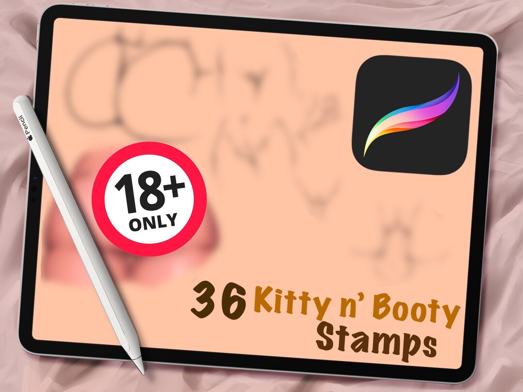 36 Booty and More Stamps for Procreate, Cartoon, Stamp Brushes, Digital