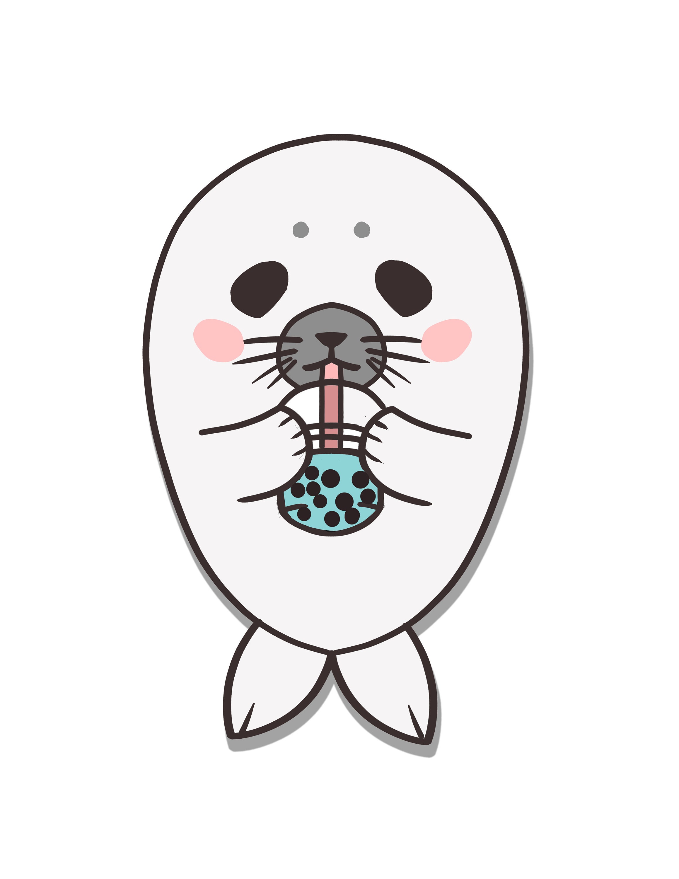 BC Mini Nekoni Bubble Tea Stickers, Seal