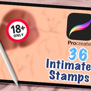 36 Intimate Mature Stamps for Procreate, Cartoon, Stamp Brushes, Digital Art Assistance