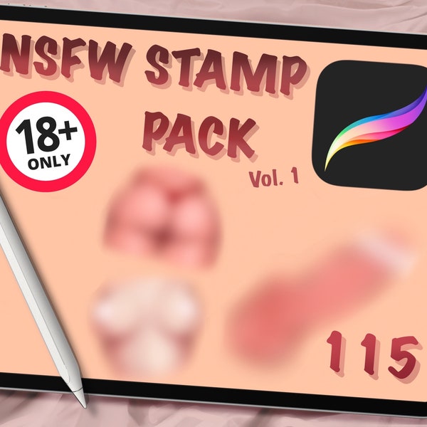 BUNDLE 115 Anime NSFW Procreate Stamps, Procreate Brushes, Digital Art Assistance, Anime or Cartoon, Procreate Lineart, Posing