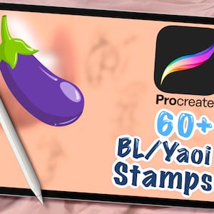 60+ BL/Yaoi NSFW Stamps for Procreate, Cartoon, Stamp Brushes, Digital Art Assistance, Mature