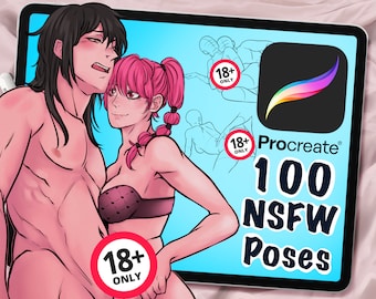 100 NSFW Pose Stamps for Procreate, Cartoon, Stamp Brushes, Digital Art Assistance 18+, Mature