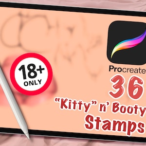 36 Mature Booty and More Stamps for Procreate, Cartoon, Stamp Brushes, Digital Art Assistance, Anime and Digital Art, Anatomy, Educational