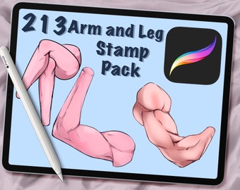 BUNDLE 213 Anime Arm and Leg Stamps, Both Male and Female, for Procreate, Cartoon Body and Posing, Stamp Brushes, Digital Art Assistance