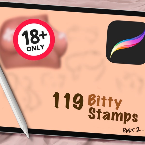 119 NSFW Anime Breast Procreate Stamps VOL. 2!! iPad Procreate Brushes, Digital Art Assistance, Anime or Cartoon, Procreate Lineart, Posing