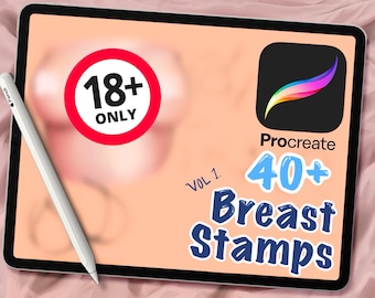 40+ Breast Stamps MATURE VOL. 1 for Procreate, Cartoon, Stamp Brushes, Digital Art Assistance