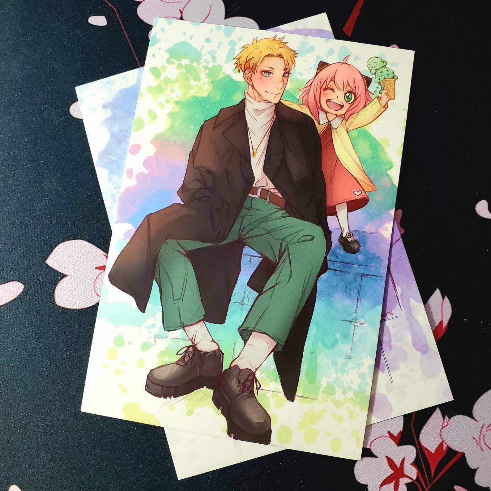 Character Postcard Heavy Cardstock Anime Celebration Print Etsy