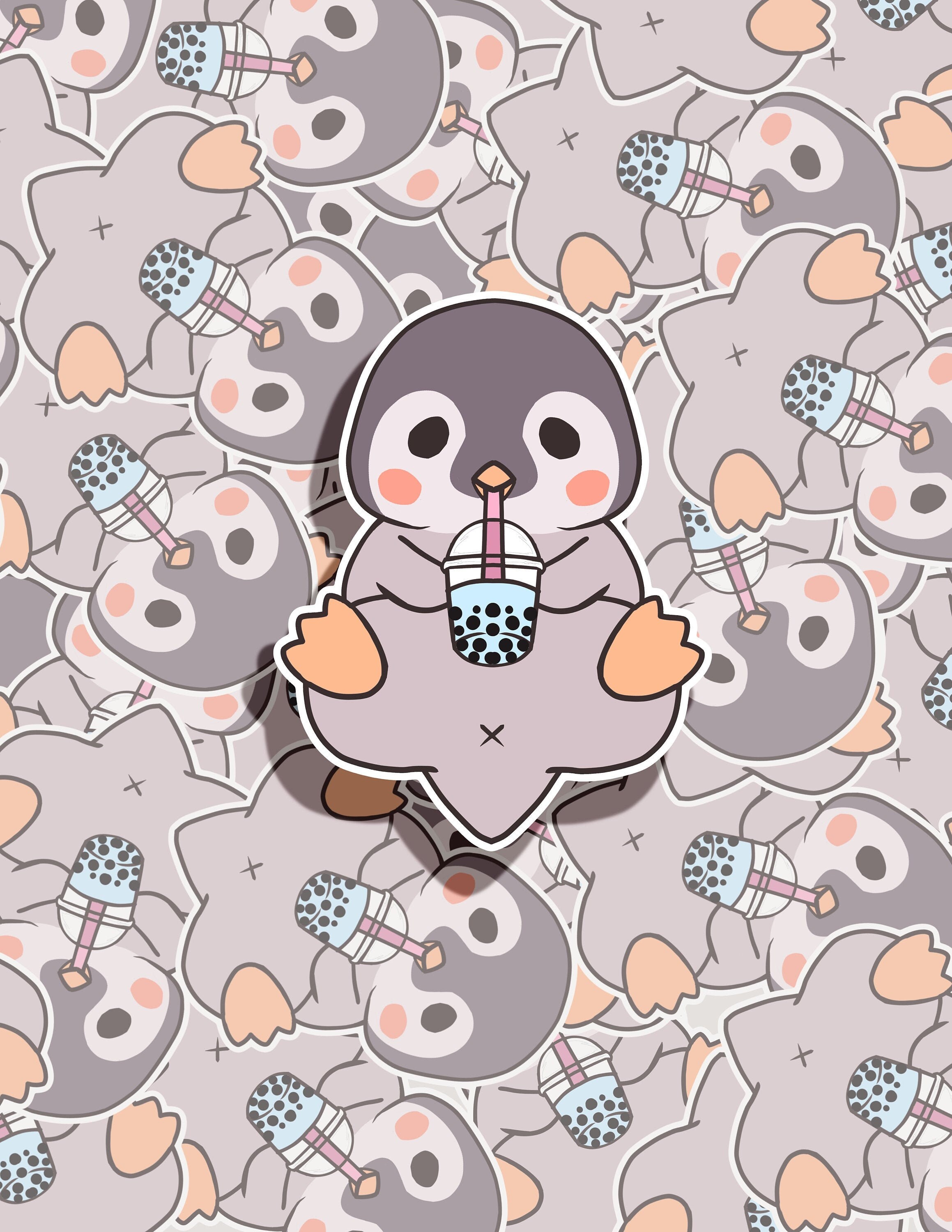 Cute Boba Penguin Sticker Decal Perfect for Animal Lovers Etsy