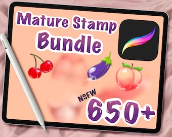 BUNDLE 650+ ausgereifte Briefmarken für Procreate: Cartoon Brushes | Ausmalbild | Zeichnung Referenz | Ausdruck | Edukativ (Digitaler Download)
