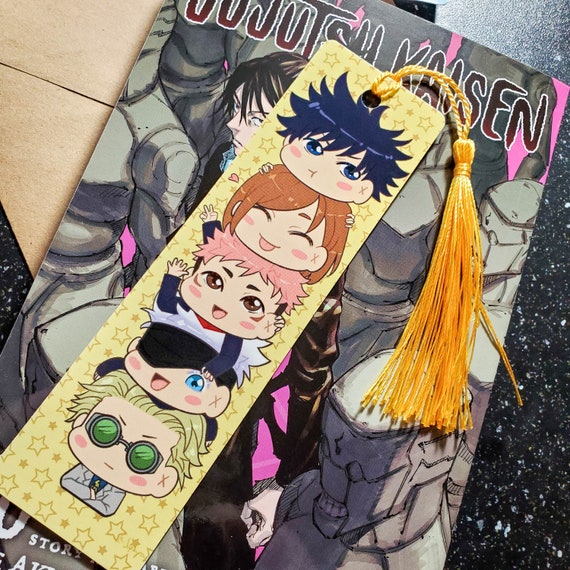 adorable glossy anime bookmark chibi character print with etsy