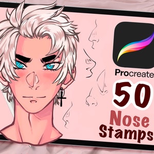 50 timbri per naso anime per procreare, nasi ed emozioni dei cartoni animati, pennelli per timbri, assistenza per l'arte digitale