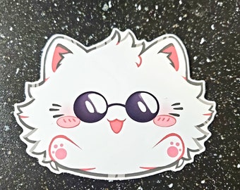 Kitty Character Head Sticker | Glossy Waterproof Decal | Laptop, Water Bottle or Phone Decal | Gift for Anime Lovers