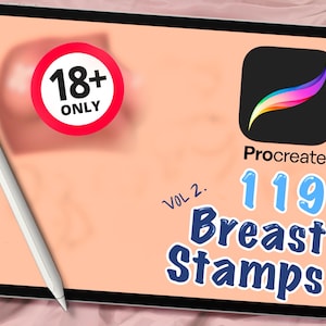 119 Breast Stamps for Procreate: Mature Anime Art Brushes | Cartoon Lineart | Manga Artist | Figure Drawing Reference (Digital Download)