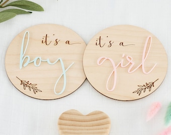 It's A Boy | It's A Girl | Baby Announcement Plaque | Photo Prop | Gender Reveal