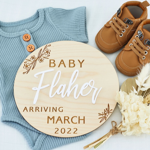 Pregnancy Announcement Plaque | Custom Baby Announcement | Personalised Baby Announcement Wooden | Photo Prop | Wooden Plaque